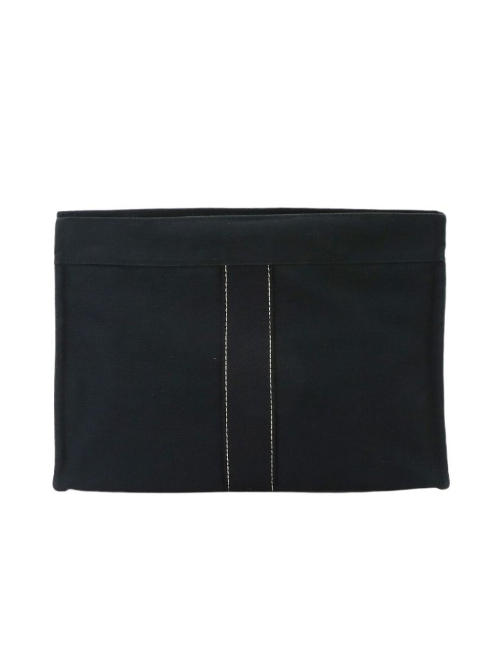 Hermes Deauville Pouch Cotton Canvas Black Silver